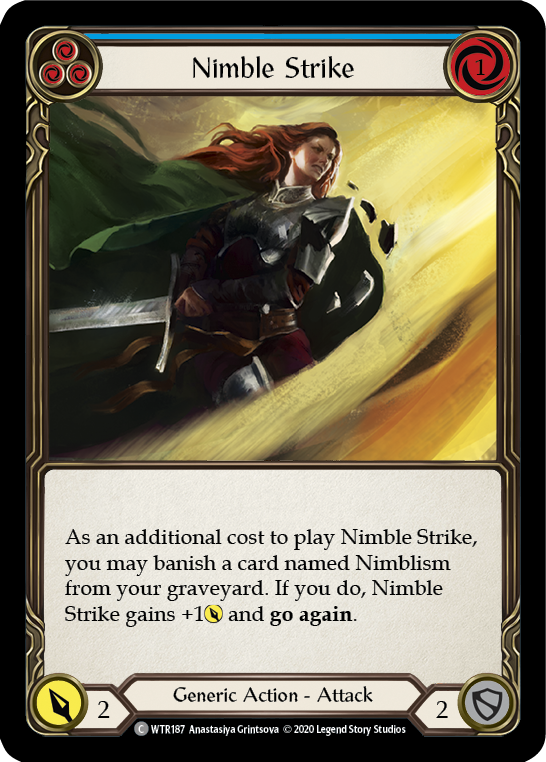 Nimble Strike (Blue) Unlimited Edition Rainbow Foil (WTR187) - Welcome to Rathe | Silver Goblin