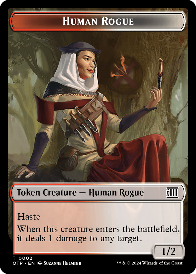 Human Rogue // Plot Double-Sided Token [Outlaws of Thunder Junction: Breaking News Tokens] | Silver Goblin