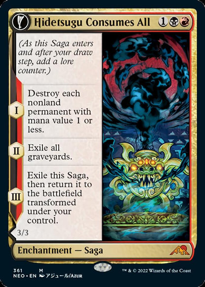 Hidetsugu Consumes All // Vessel of the All-Consuming (Showcase Soft Glow) [Kamigawa: Neon Dynasty] Foil