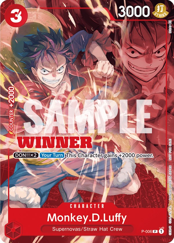 Monkey.D.Luffy (P-006) (Winner Pack Vol. 1) [One Piece Promotion Cards] | Silver Goblin