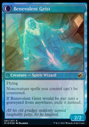 Malevolent Hermit // Benevolent Geist [Innistrad: Midnight Hunt Prerelease Promos] | Silver Goblin