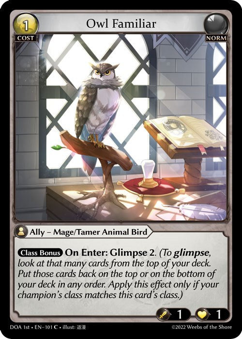 Owl Familiar (101) [Dawn of Ashes: 1st Edition] Foil