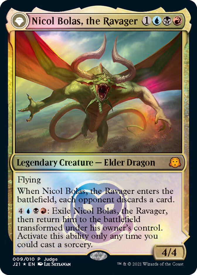 Nicol Bolas, the Ravager // Nicol Bolas, the Arisen [Judge Gift Cards 2021] | Silver Goblin