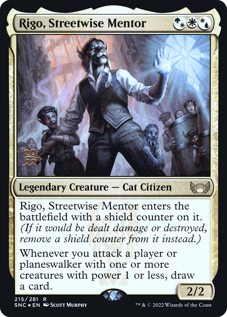 Rigo, Streetwise Mentor (215) Foil - Streets of New Capenna Promos