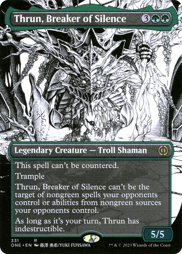 Thrun, Breaker of Silence (Borderless Manga) [Phyrexia: All Will Be One] | Silver Goblin