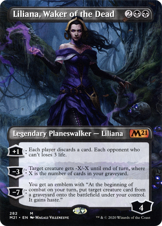 Liliana, Waker of the Dead (Borderless) [Core Set 2021] Foil