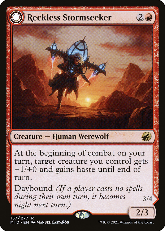 Reckless Stormseeker // Storm-Charged Slasher [Innistrad: Midnight Hunt] Foil