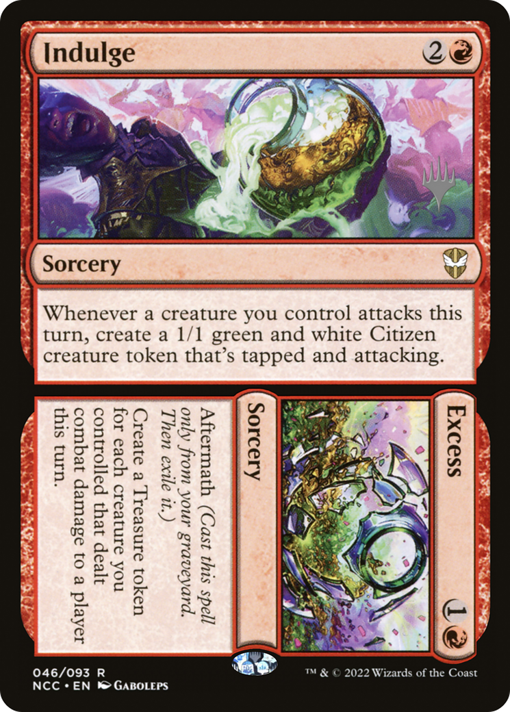 Indulge // Excess (46p) Foil - New Capenna Commander Promos