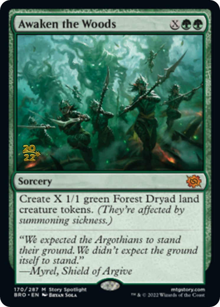 Awaken the Woods [The Brothers' War Prerelease Promos] | Silver Goblin