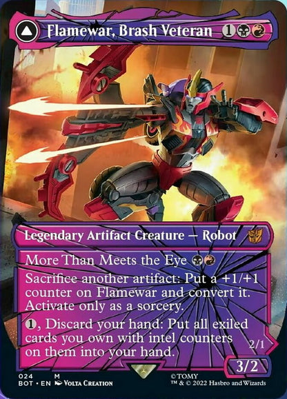 Flamewar, Brash Veteran // Flamewar, Streetwise Operative (Shattered Glass) [Transformers] Foil