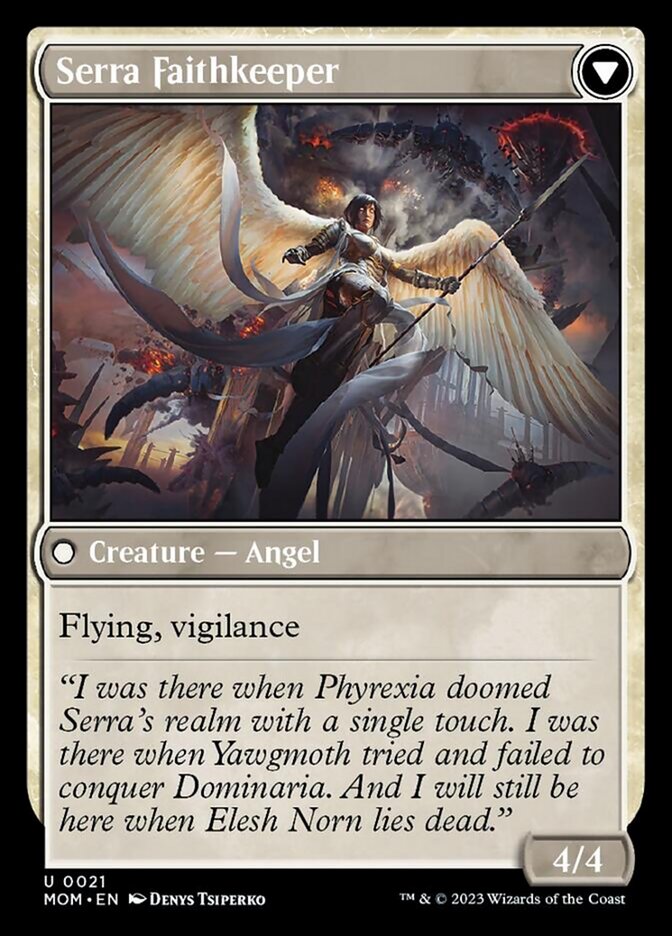 Invasion of Dominaria // Serra Faithkeeper [March of the Machine] Foil