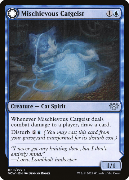 Mischievous Catgeist // Catlike Curiosity [Innistrad: Crimson Vow] Foil
