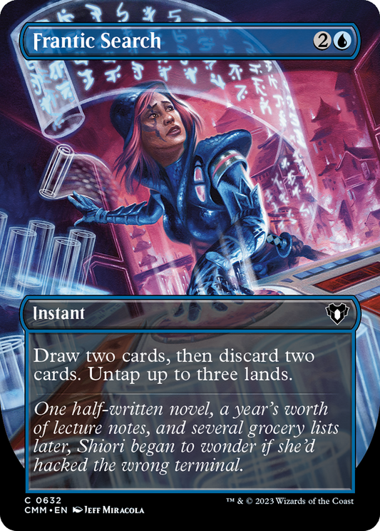 Frantic Search (Borderless Alternate Art) [Commander Masters] Foil