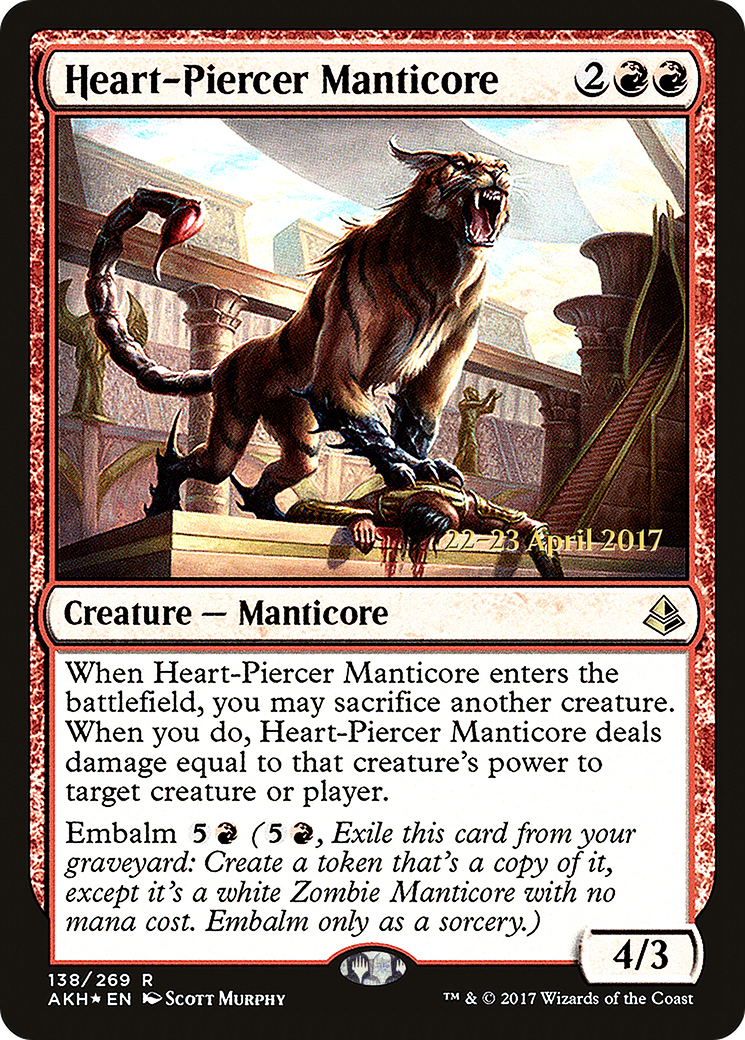 Heart-Piercer Manticore [Amonkhet Prerelease Promos] | Silver Goblin