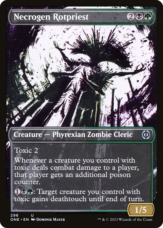 Necrogen Rotpriest (Borderless Ichor) [Phyrexia: All Will Be One] Foil