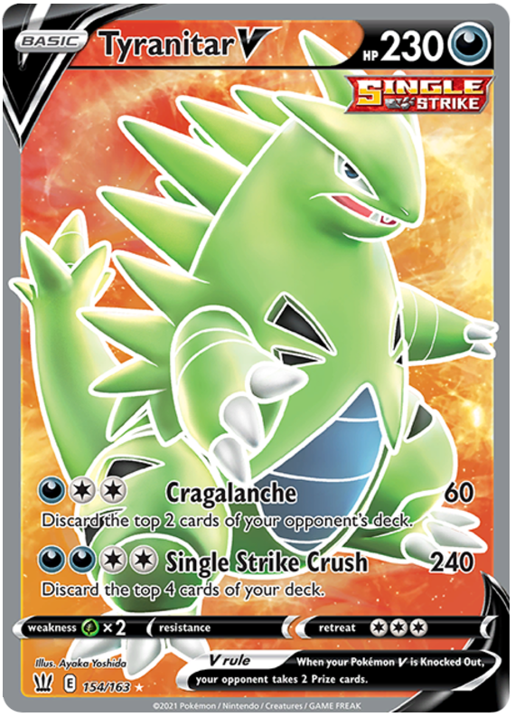 Tyranitar V (154/163) [Sword & Shield: Battle Styles] | Silver Goblin