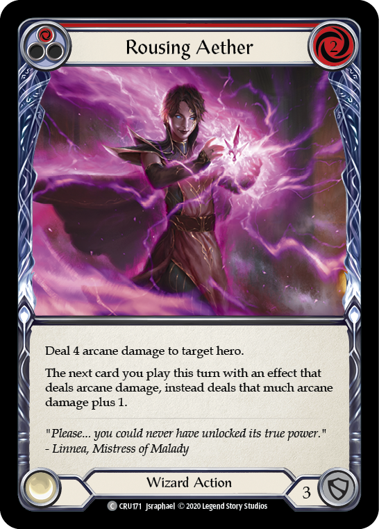 Rousing Aether (Red) 1st Edition Rainbow Foil (CRU171) - Crucible of War