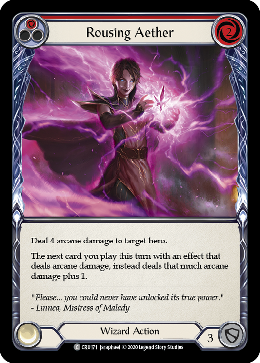 Rousing Aether (Red) 1st Edition Rainbow Foil (CRU171) - Crucible of War