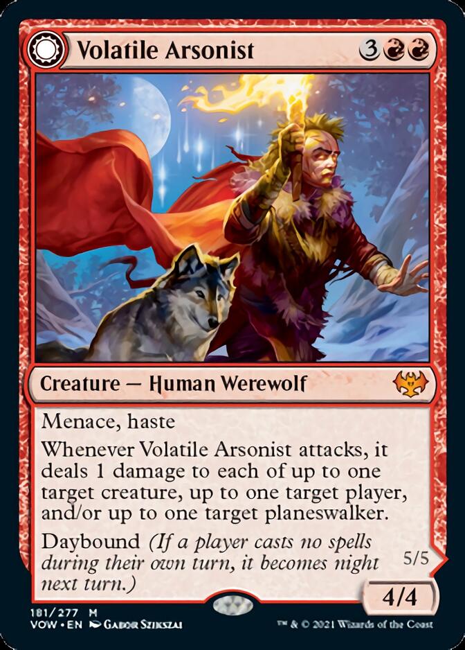 Volatile Arsonist // Dire-Strain Anarchist [Innistrad: Crimson Vow] Foil