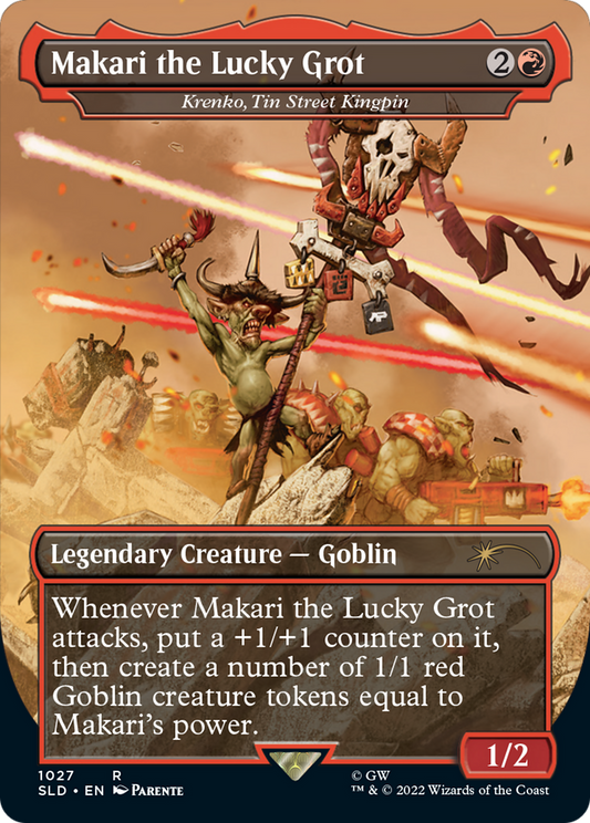 Makari the Lucky Grot - Krenko, Tin Street Kingpin (Borderless) [Secret Lair Drop Series] Foil