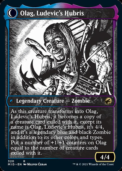 Ludevic, Necrogenius // Olag, Ludevic's Hubris (Showcase Eternal Night) [Innistrad: Midnight Hunt] Foil