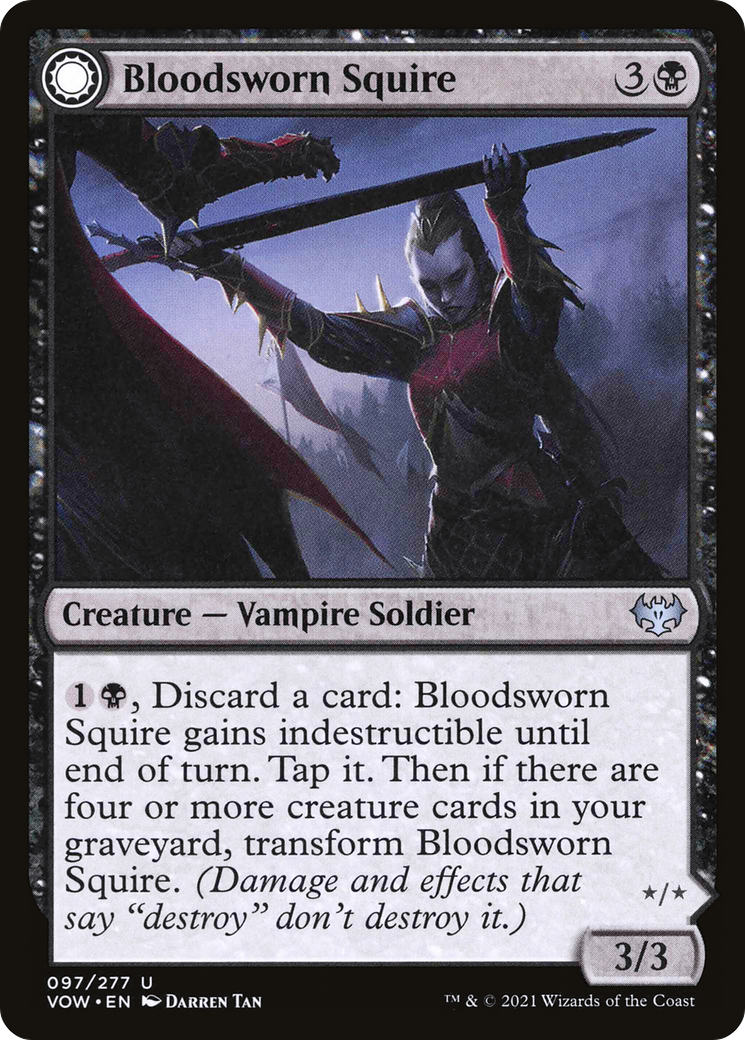 Bloodsworn Squire // Bloodsworn Knight [Innistrad: Crimson Vow] Foil