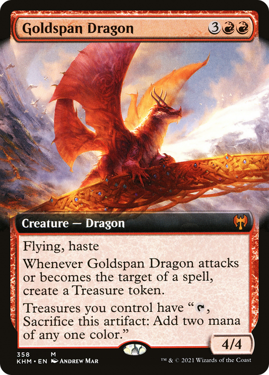 Goldspan Dragon (Extended Art) [Kaldheim] Foil