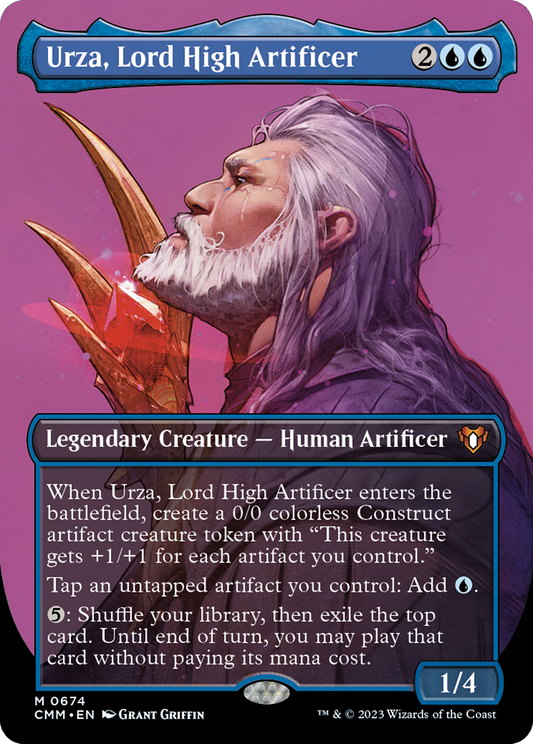 Urza, Lord High Artificer (Borderless Profile) [Commander Masters] Foil