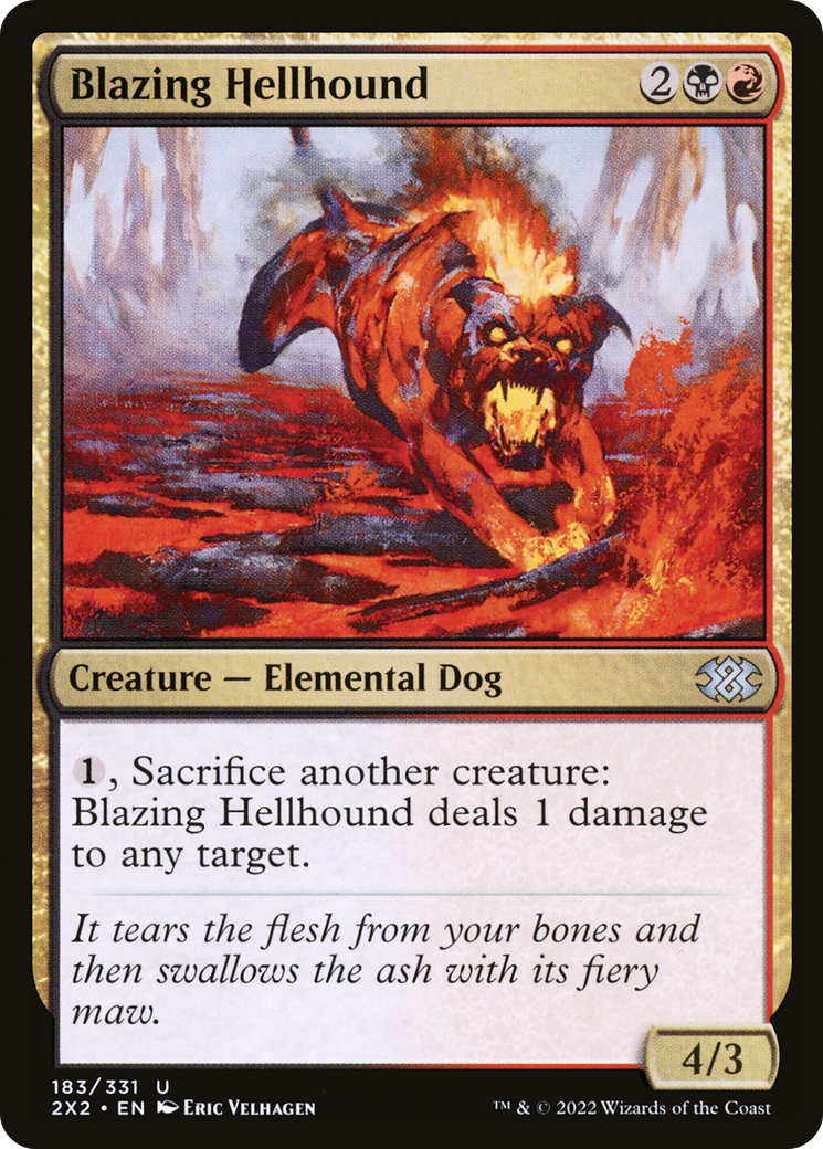 Blazing Hellhound [Double Masters 2022] | Silver Goblin