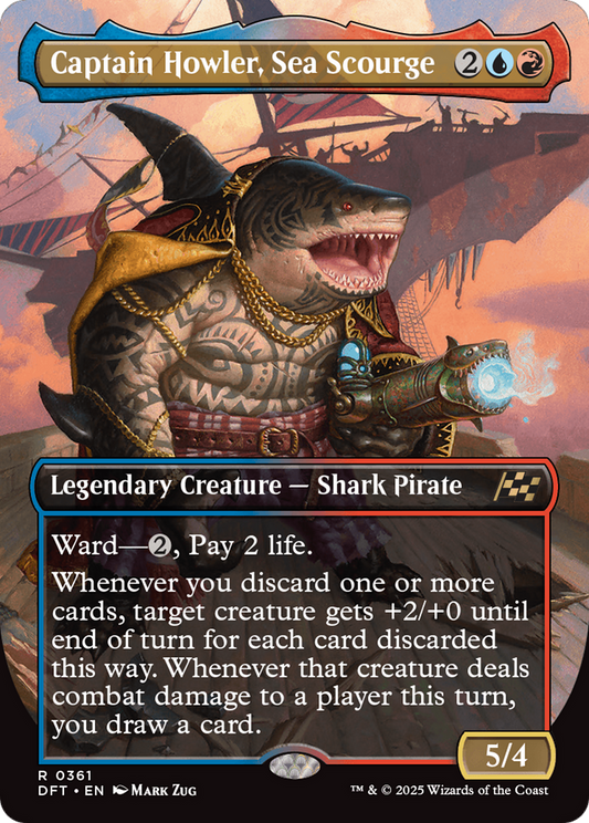 Captain Howler, Sea Scourge (Borderless) Foil (361) - Aetherdrift