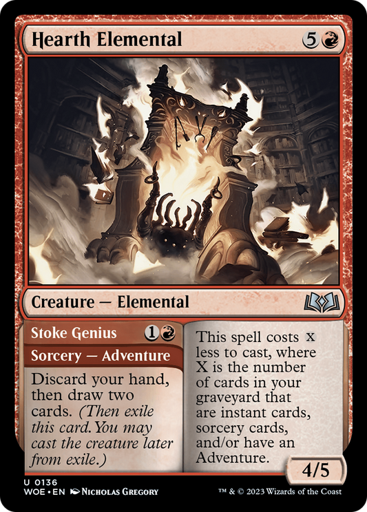 Hearth Elemental // Stoke Genius [Wilds of Eldraine] Foil