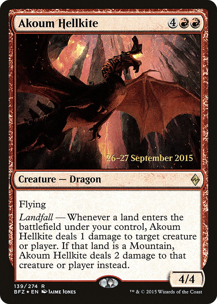 Akoum Hellkite [Battle for Zendikar Prerelease Promos] | Silver Goblin