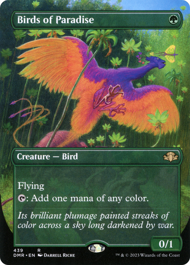 Birds of Paradise (Borderless Alternate Art) [Dominaria Remastered]