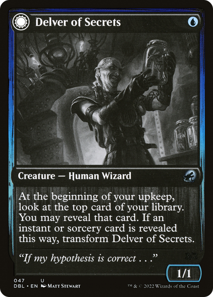 Delver of Secrets // Insectile Aberration [Innistrad: Double Feature] Foil