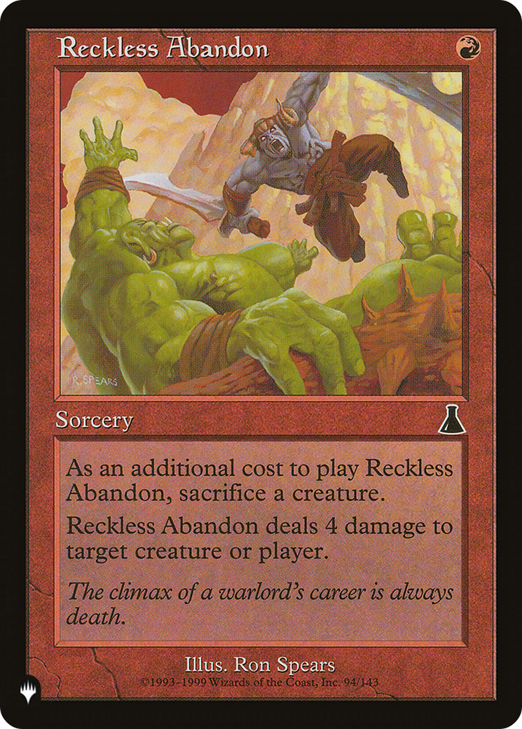 Reckless Abandon [The List Reprints] | Silver Goblin