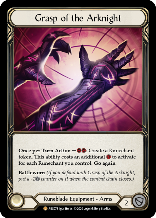 Grasp of the Arknight Unlimited Edition Rainbow Foil (ARC078) - Arcane Rising