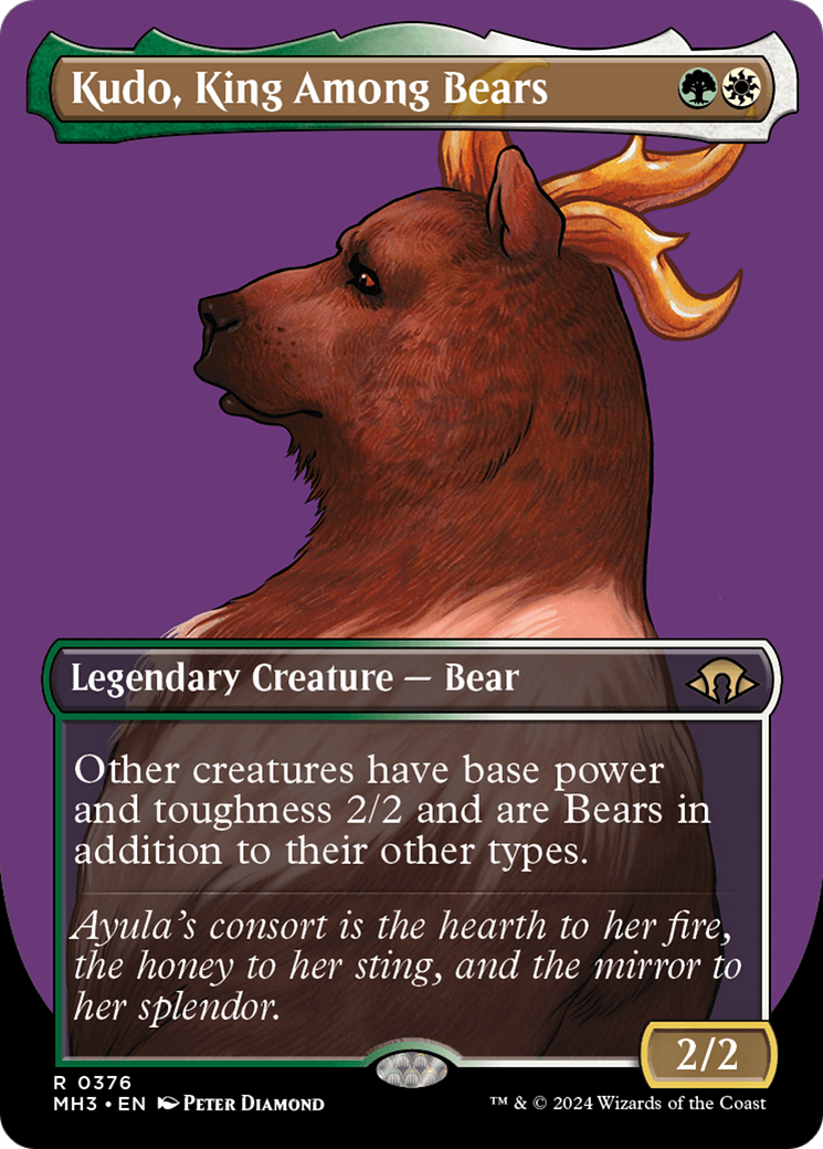 Kudo, King Among Bears (Borderless) [Modern Horizons 3] | Silver Goblin