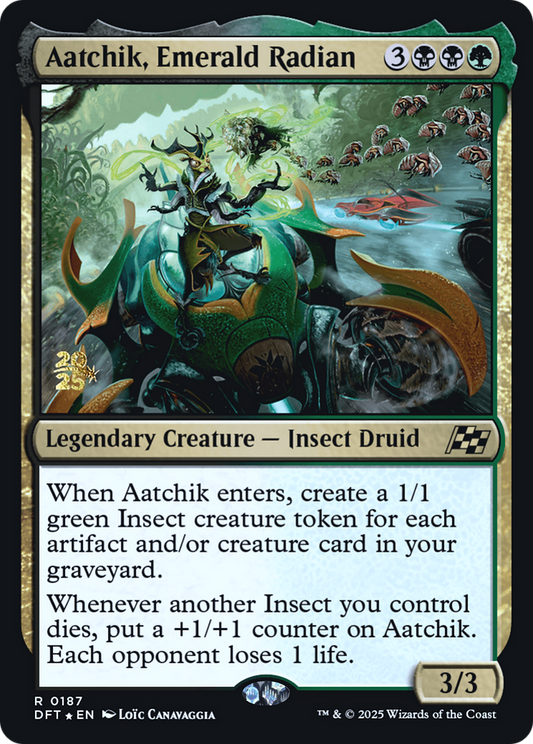 Aatchik, Emerald Radian (Prerelease) (187) Foil - Aetherdrift