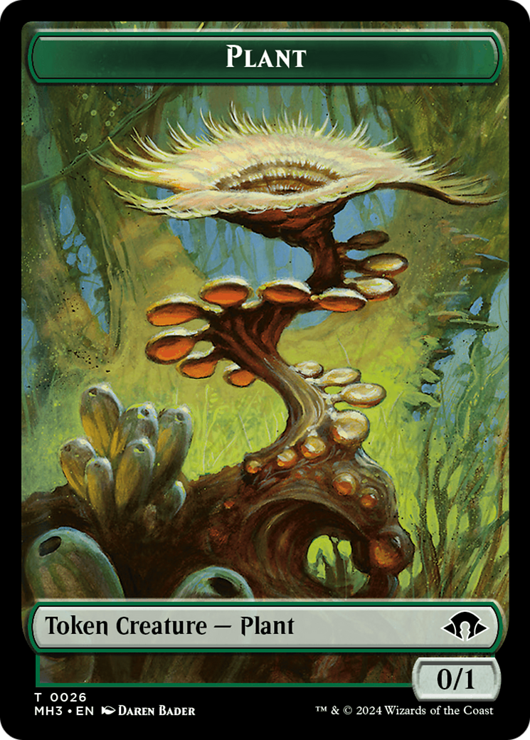 Plant (Ripple Foil) // Zombie Double-Sided Token [Modern Horizons 3 Tokens] | Silver Goblin
