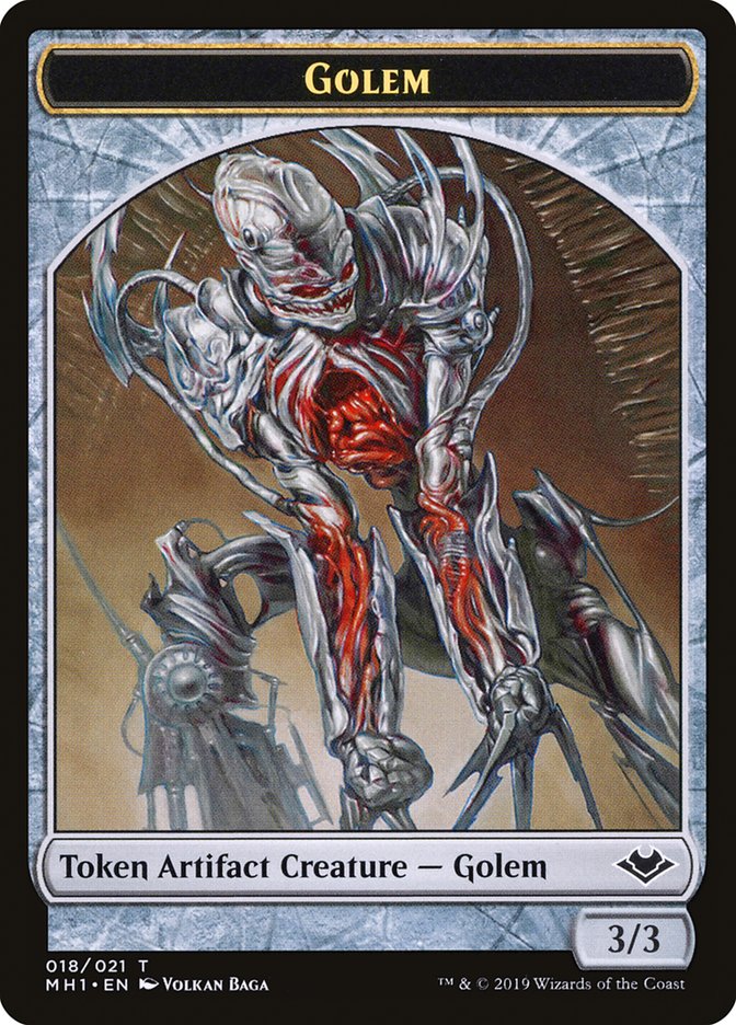 Elemental (008) // Golem (018) Double-Sided Token [Modern Horizons Tokens] | Silver Goblin
