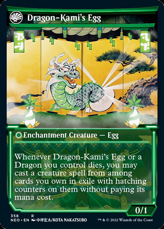 The Dragon-Kami Reborn // Dragon-Kami's Egg (Showcase Soft Glow) [Kamigawa: Neon Dynasty] Foil