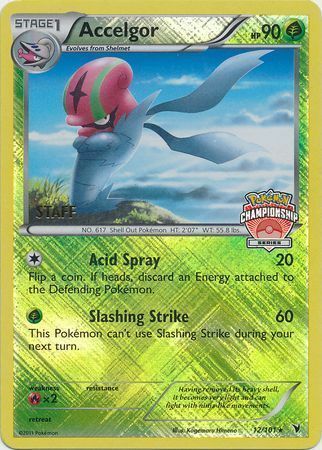 Accelgor (Championship Series) [Staff] (12) Reverse Holofoil - League & Championship Cards