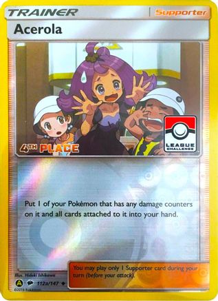 Acerola (League Challenge) [4th Place] (112a) Reverse Holofoil - Burning Shadows