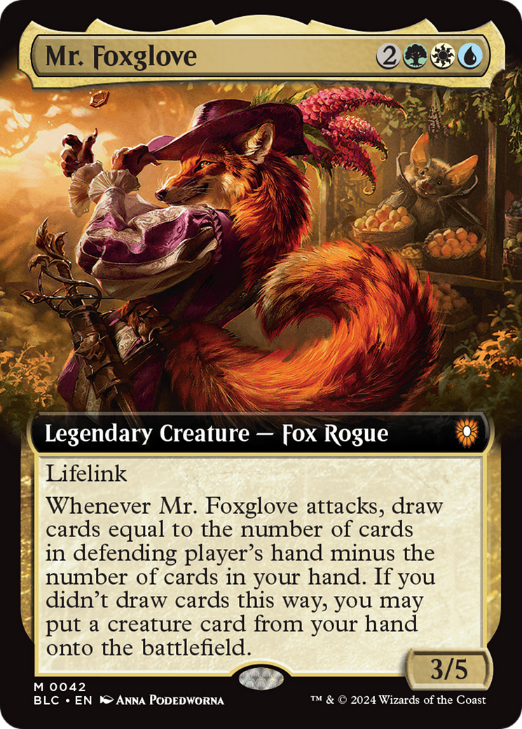 Mr. Foxglove (Extended Art) [Bloomburrow Commander] | Silver Goblin