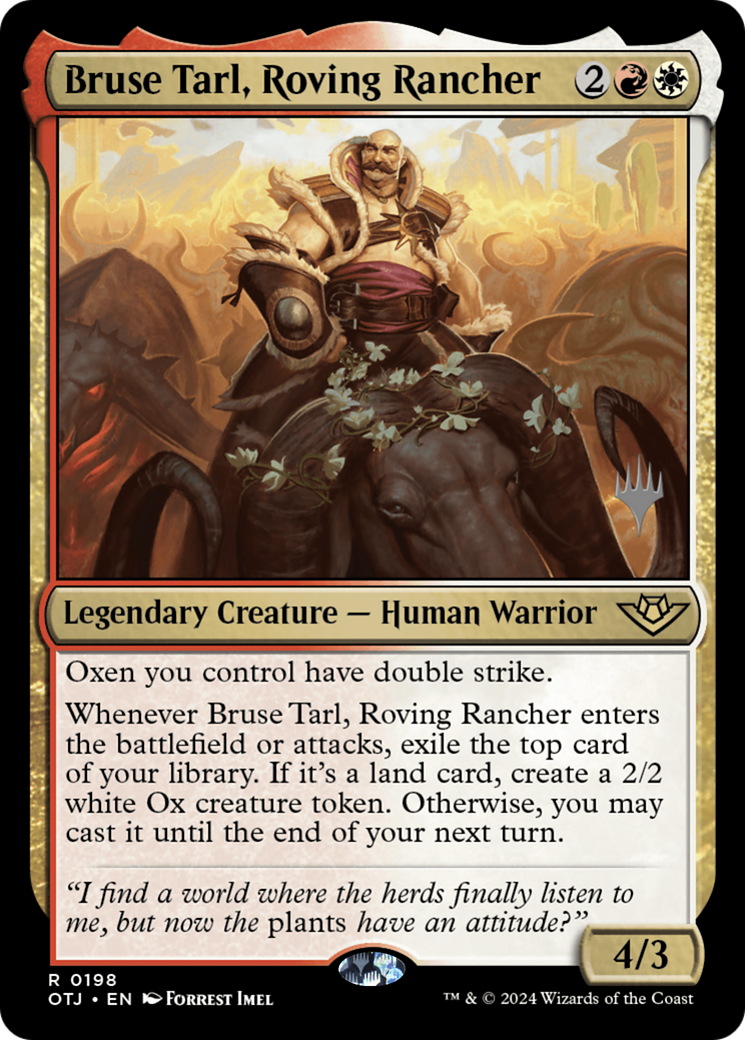Bruse Tarl, Roving Rancher (Promo Pack) [Outlaws of Thunder Junction Promos] Foil
