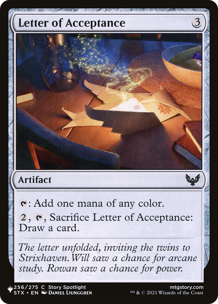 Letter of Acceptance [The List Reprints] | Silver Goblin