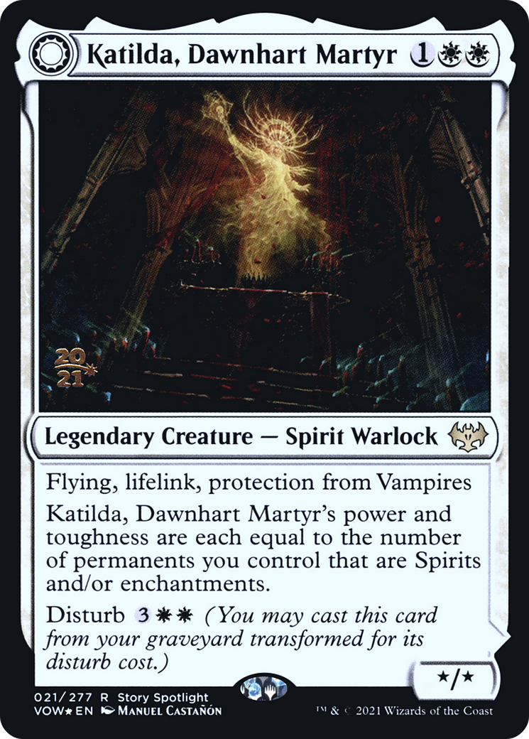 Katilda, Dawnhart Martyr // Katilda's Rising Dawn [Innistrad: Crimson Vow Prerelease Promos] | Silver Goblin