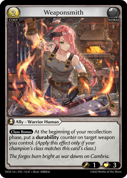 Weaponsmith (116) [Dawn of Ashes: 1st Edition] Foil