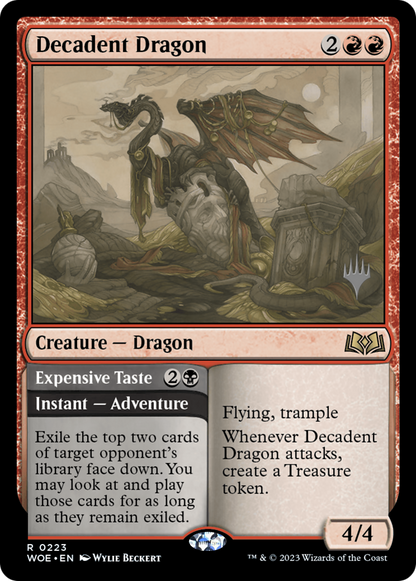 Decadent Dragon // Expensive Taste (Promo Pack) [Wilds of Eldraine Promos] Foil