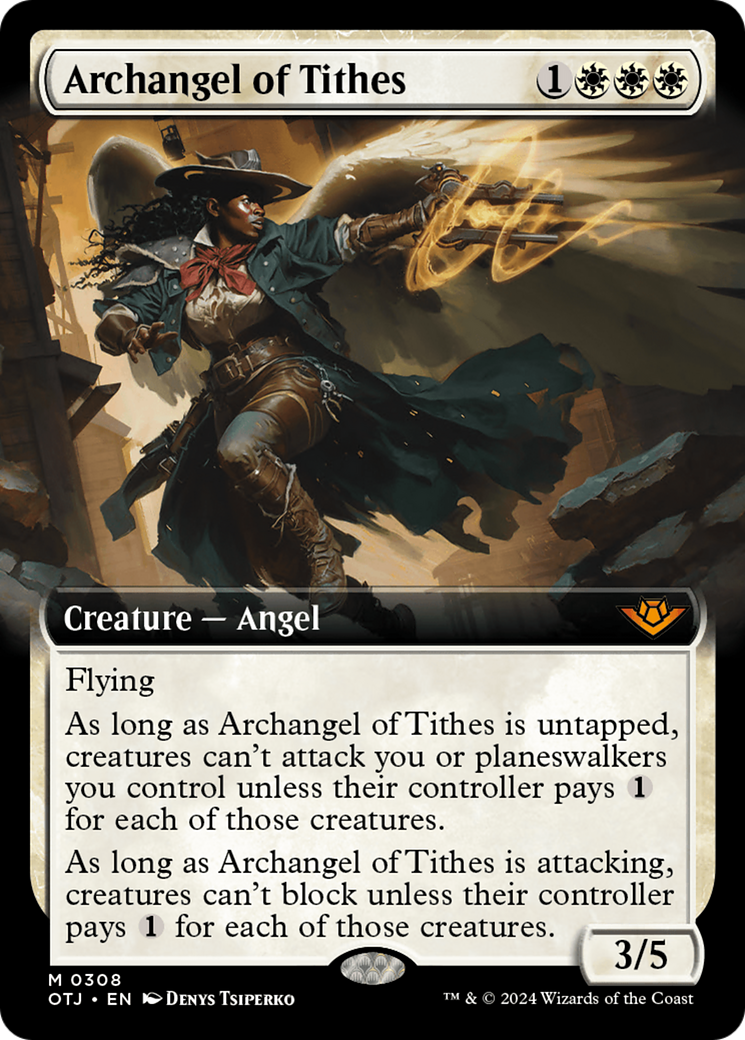 Archangel of Tithes (Extended Art) [Outlaws of Thunder Junction] | Silver Goblin